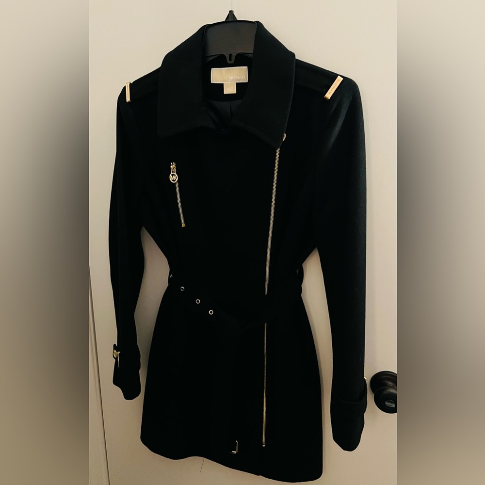 Michael Kors Black Women's Jacket with Gold Accents